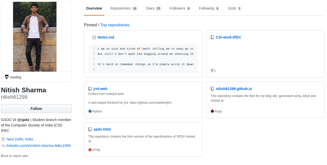 Github profile